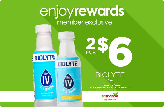 2 for $6 Biolyte 16oz (with Enjoy Rewards)