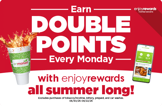 Earn Double Points Every Monday! (with Enjoy Rewards)