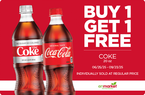 Buy 1 Get 1 Free Coke 20oz (with Enjoy Rewards)