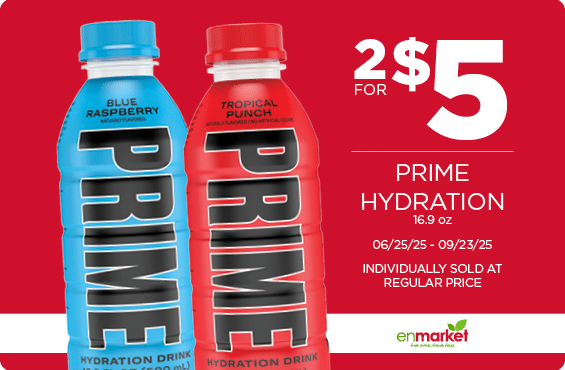 2 for $5 Prime Hydration 16.9oz (with Enjoy Rewards)