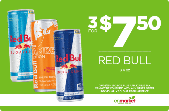 3 for $7 Red Bull 8.40z (with Enjoy Rewards)