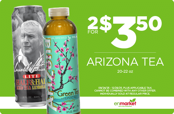 2 for $3.50 Arizona Tea 20-22oz (with Enjoy Rewards)