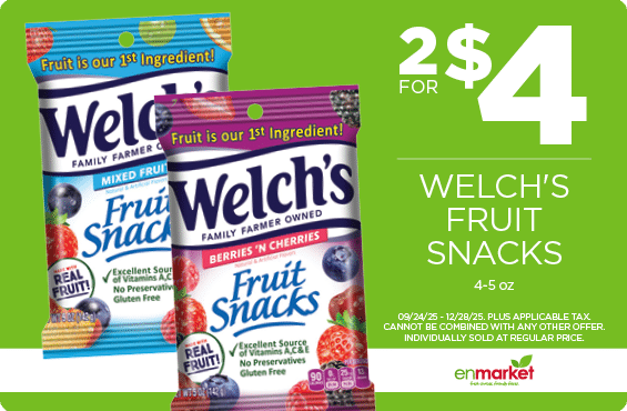 2 for $4 Welch's Fruit Snacks 4-5oz (with Enjoy Rewards)