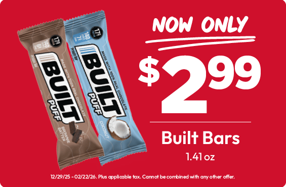 Built Bars Now Only $2.99 1.41oz