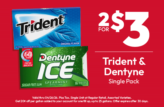 2 for $3 - Trident & Dentyne