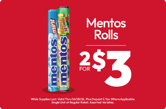 2 for $3 Mentos Rolls