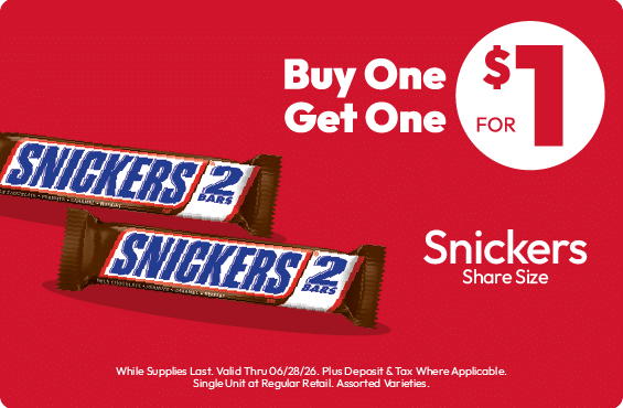 BOGO $1 - Snickers Share Size