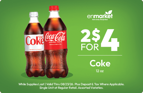 2 for $4 Coke 12oz